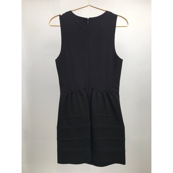 Madewell Black Stretch Knit Sleeveless Raw Edge A-Line Mini Dress Size S - Picture 6 of 10